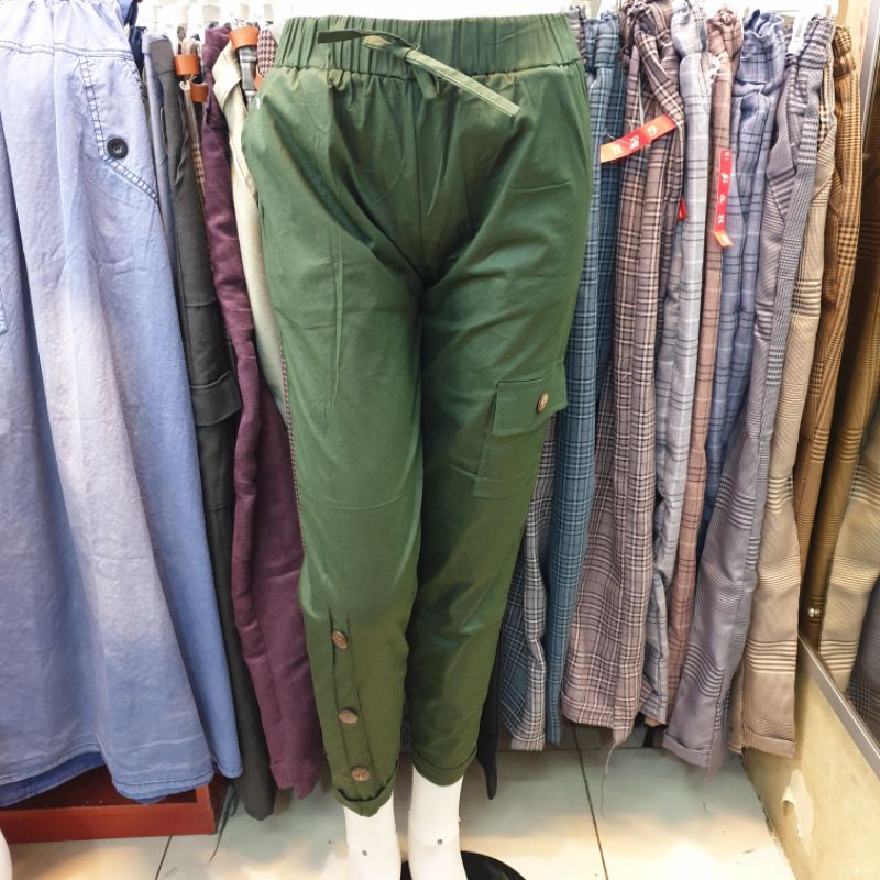 CELANA BAGGY PANTS CARGO STRETCH/ PREMIUM MATERIAL