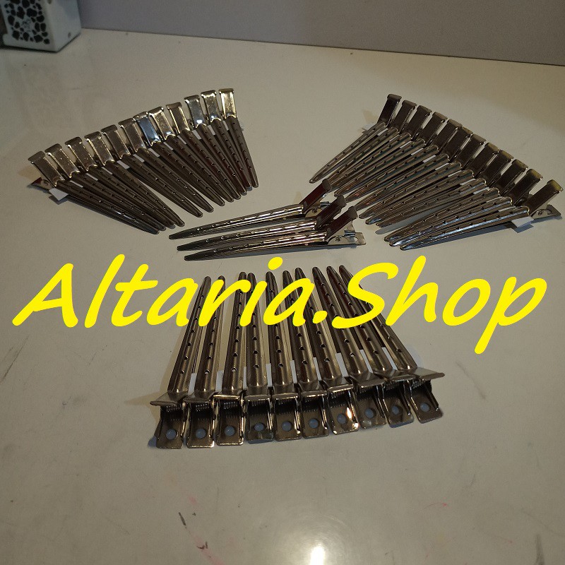 Jepit Bebek Stainless / Jepit Rambut Salon Makeup ( 12pcs )O