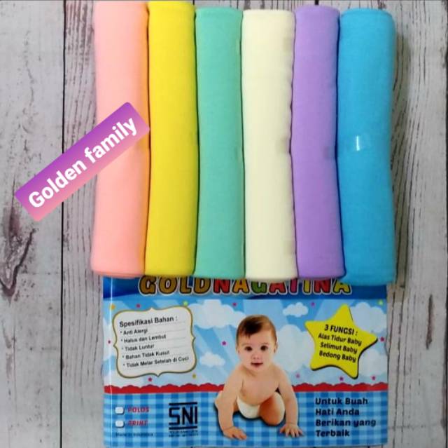 6 in 1 Bedong Polos Bayi Goldnagatina Rainbow Pelangi  uk 100x90