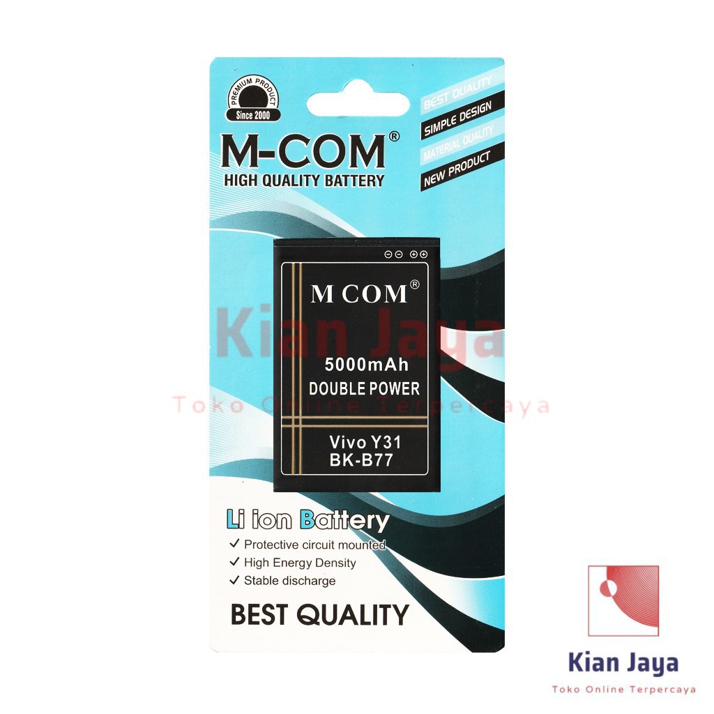 MCOM Baterai Hp Vivo Y31 Y28 B77 Original Double Power Batre Batrai Battery Ori BK-B77