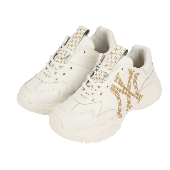 MLB NY Yankees Bigball Chunky Monogram Sneaker Light Gold