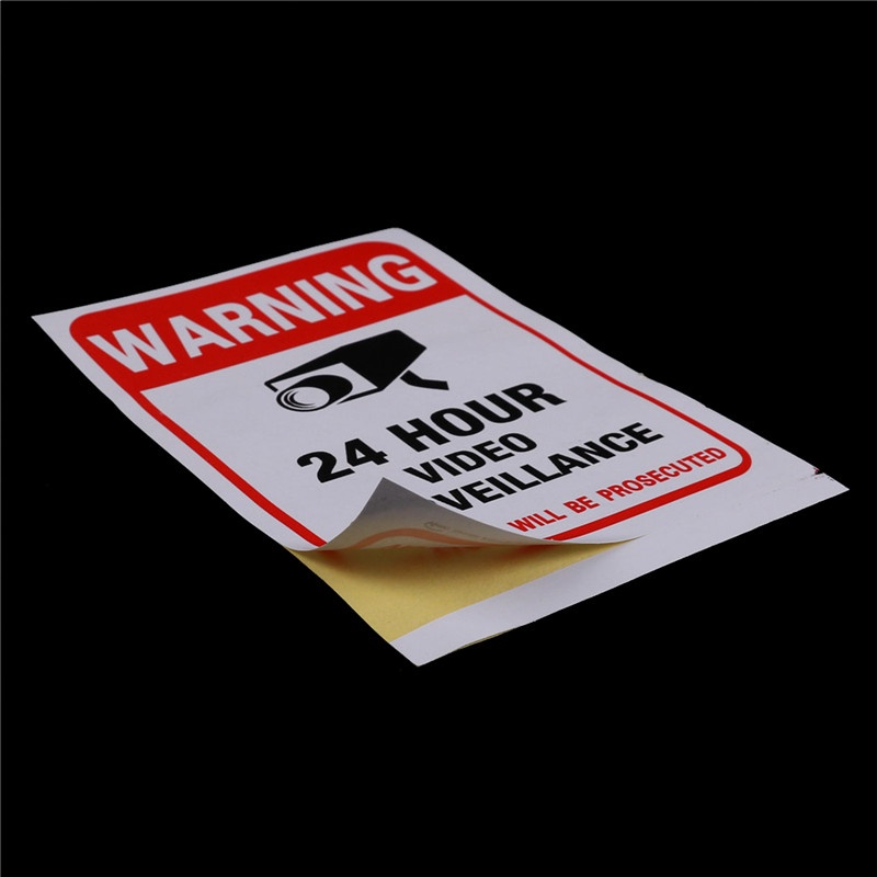 {LUCKID}5pcs 24H CCTV Video Camera System Security Warning Sign Sticker