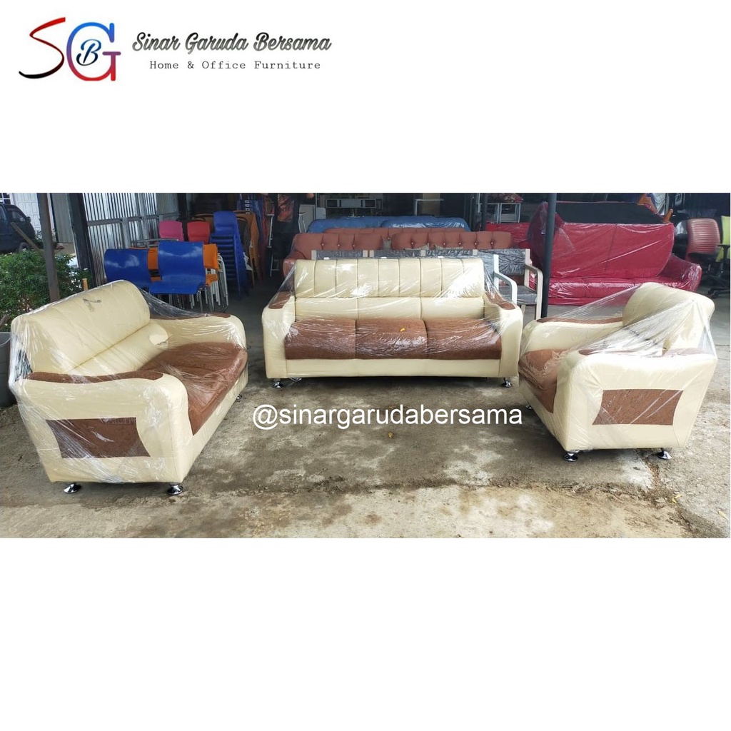SOFA 123 CREAM COKLAT WARNA TERBARU / SOFA 321 WARNA MINIMALIS