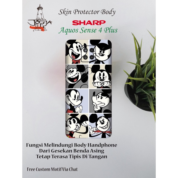 Dapat 2 PCS Garskin HP Sharp Aquos Sense 4 Plus Motif micky - Free Custom Via Chat