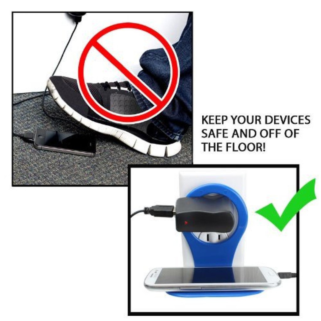 Smartphone Wall Adapter Charger Stand Bracket Holder Aman Digunakan Tempat Handphone Dicharger