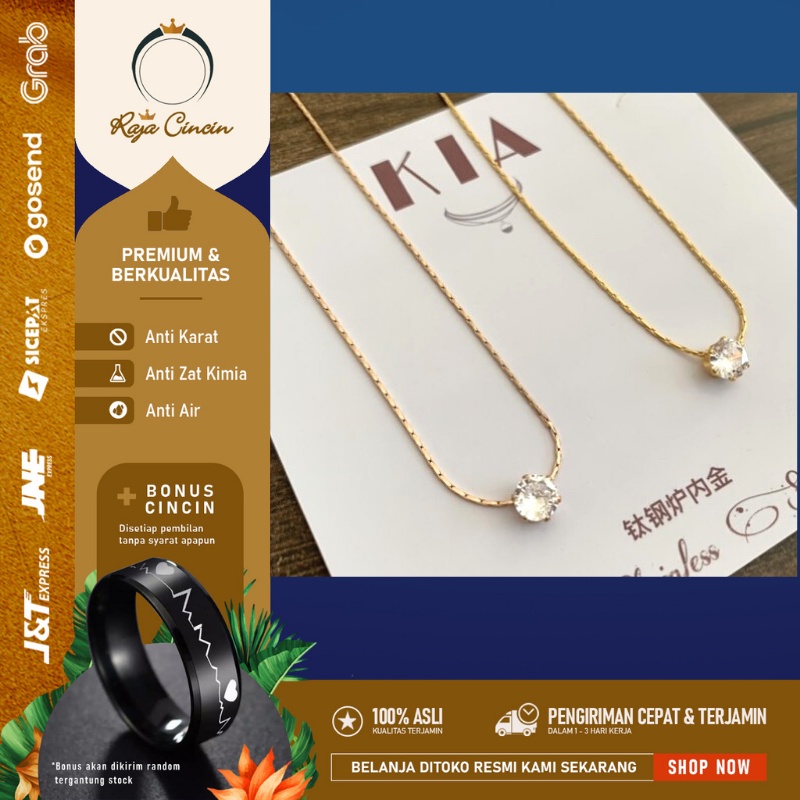 Kalung Titanium Wanita Anti Karat Artis Nagita Asli Cewek Korea Mewah 0005D0