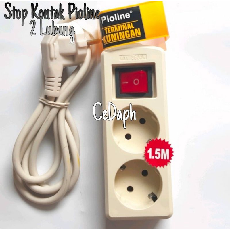Stop Kontak 2 Lubang, 3 Lubang, 4 Lubang+Kabel 1½Meter - Colokan Listrik - Sambungan Kabel