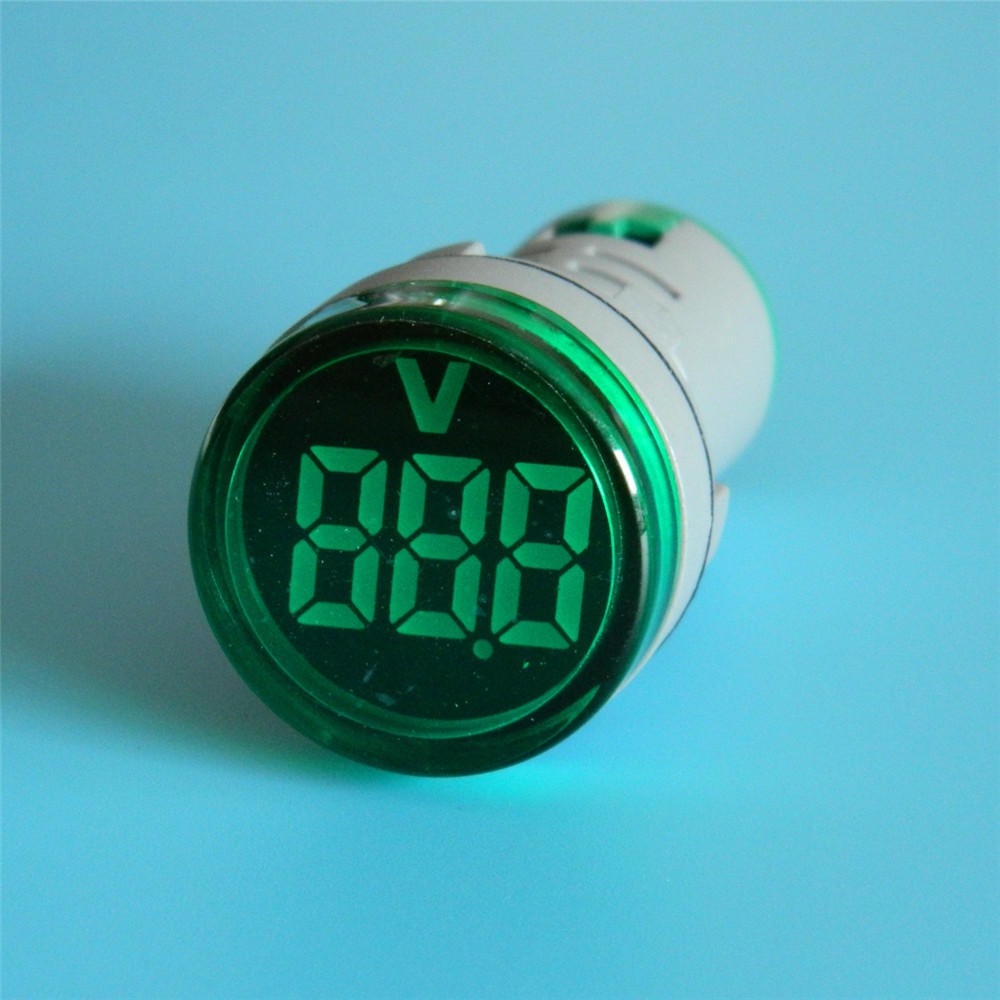 [DSP-9031] PILOT LAMP DIGITAL VOLTMETER 22MM AC 60-500V HIJAU