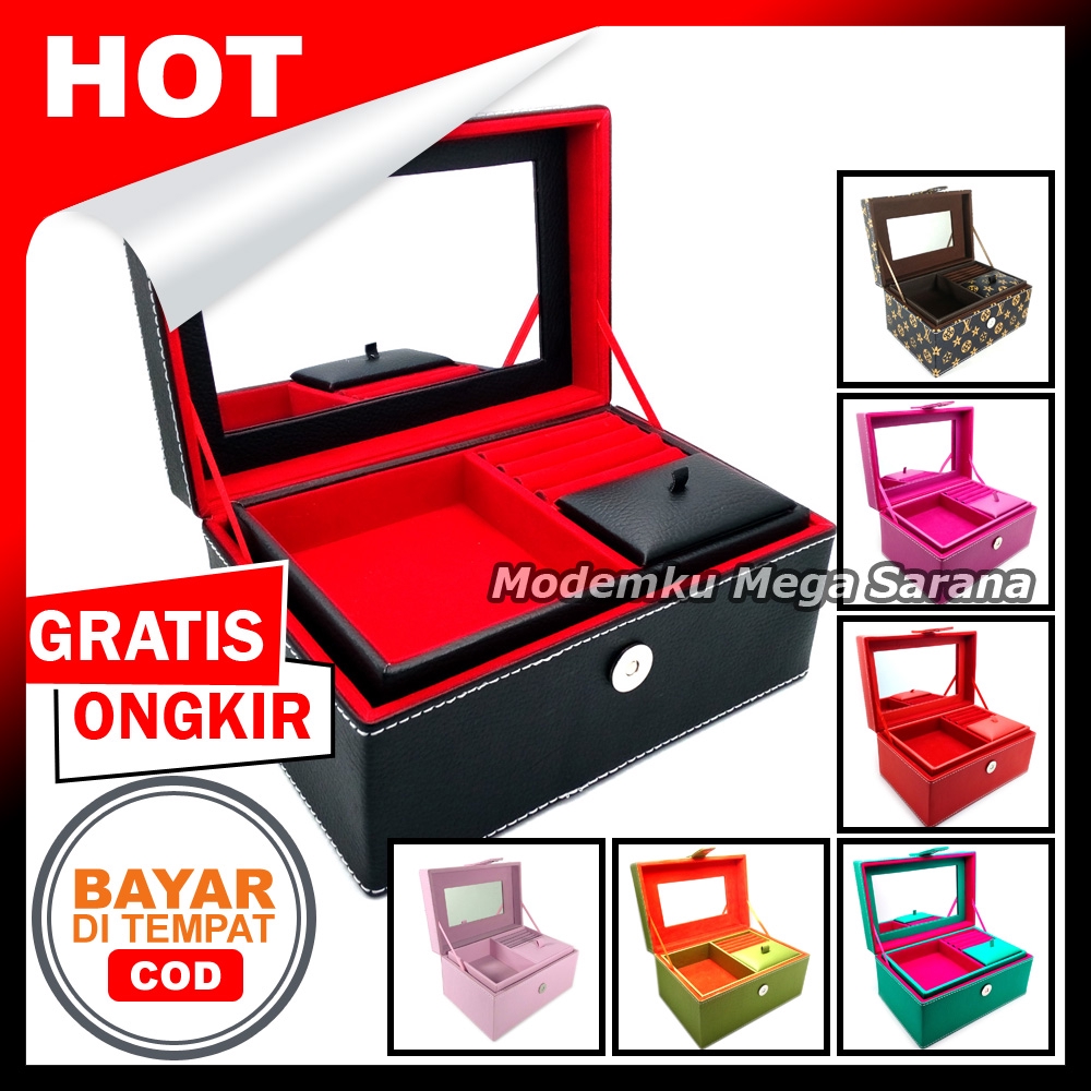 Kotak Box Perhiasan Kalung Gelang Cincin &amp; Aksesoris 21x14x11 cm