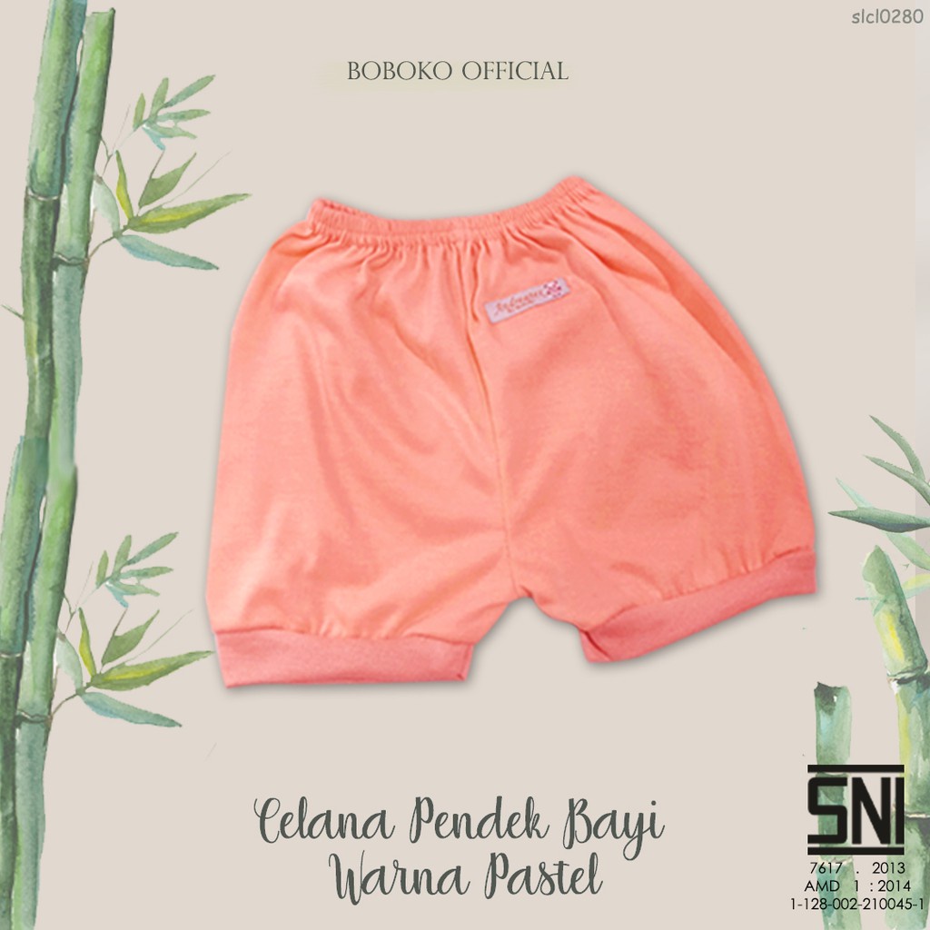 BOBOKO Celana Pendek Bayi Warna Pastel set 0-4 bulan