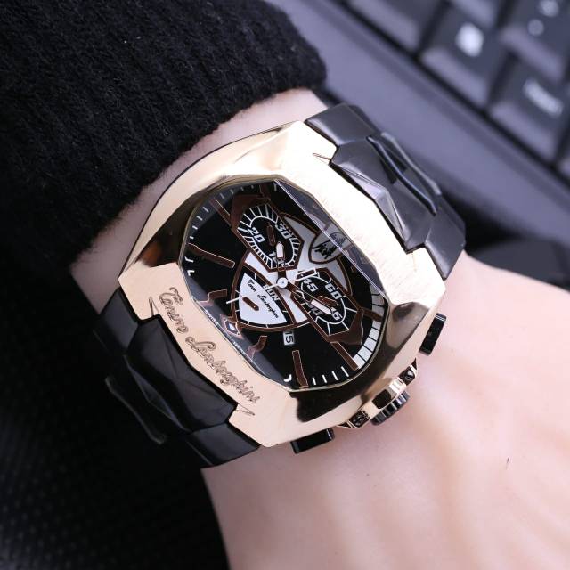 Jam Tangan Pria Lamborghini Rantai Premium