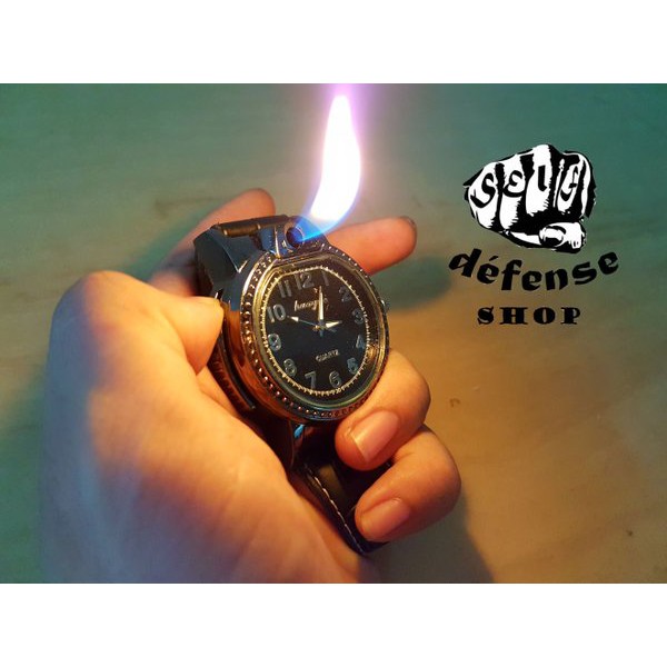 Jam Tangan Korek Api Gas Lighter Mancis Quartz-Self Defense Shop-