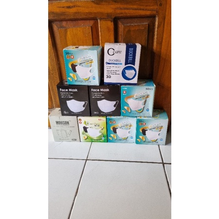 Masker Duckbill 3 Ply ECER Masker Cantik / Artis / Putih  / O care untuk OOTD Masker Fashion Murah