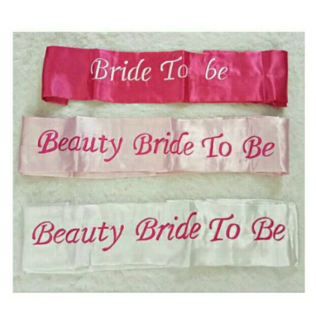 SELEMPANG (SASH) SATIN BORDIR BRIDAL SHOWER