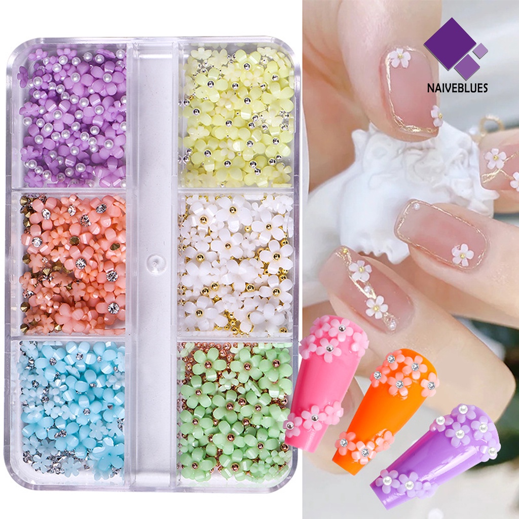 Naiveblue 1 Kotak Dekorasi Nail Art 3D Efek Visual Realistis Bahan Resin