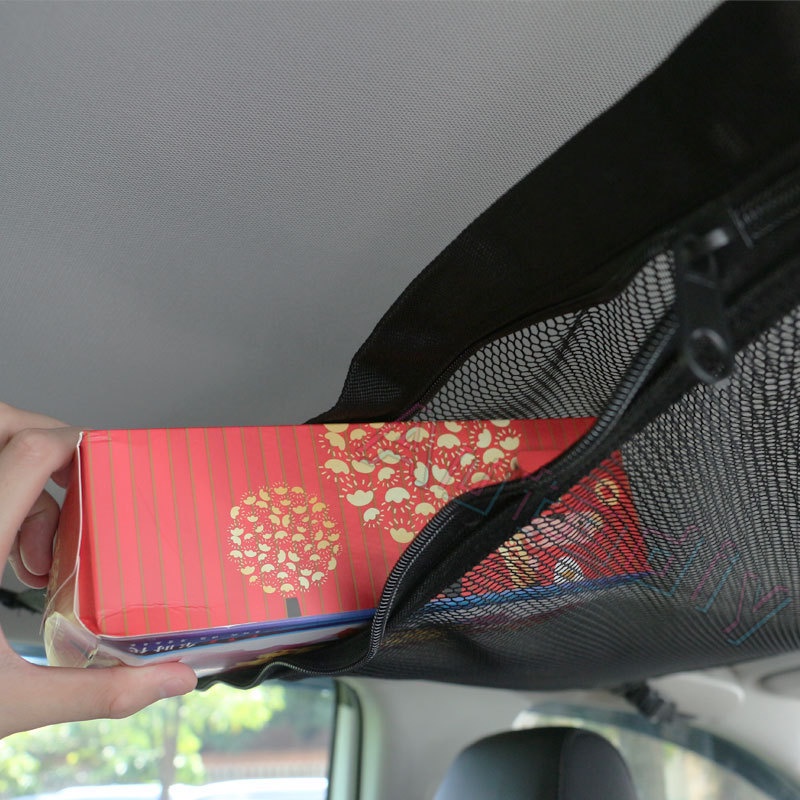 Tas Jaring Mesh Breathable Penyimpanan Barang Untuk Interior Mobil SUV Universal