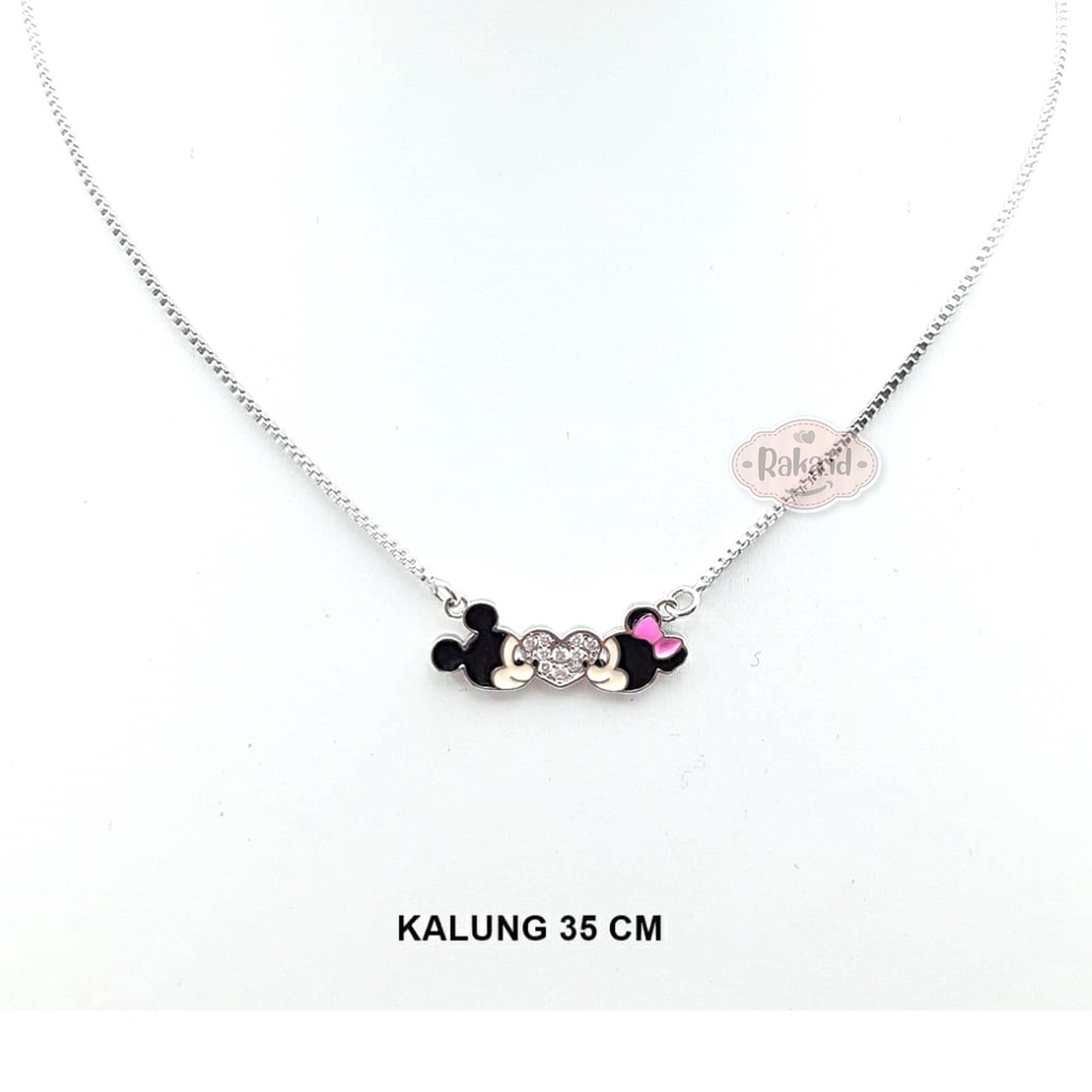 Kalung Anak Kalung Mickey Love Minnie Silver Perhiasan Cantik Anak Lapis Emas 18k 383