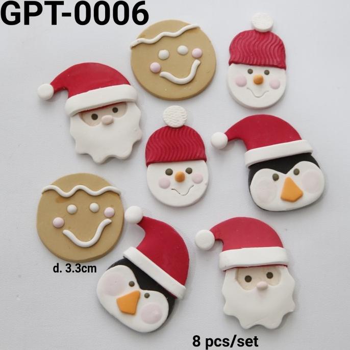 

Produk Unggulan] GPT-0006 Hiasan kue natal christmas gumpaste sinterklas snowman
