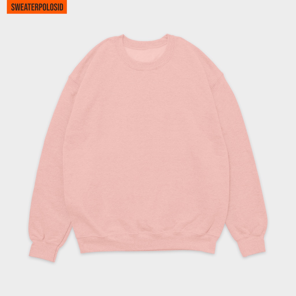 SWEATERPOLOSID  Basic Sweater Polos Size M - XXL( Pria & Wanita )-PEACH