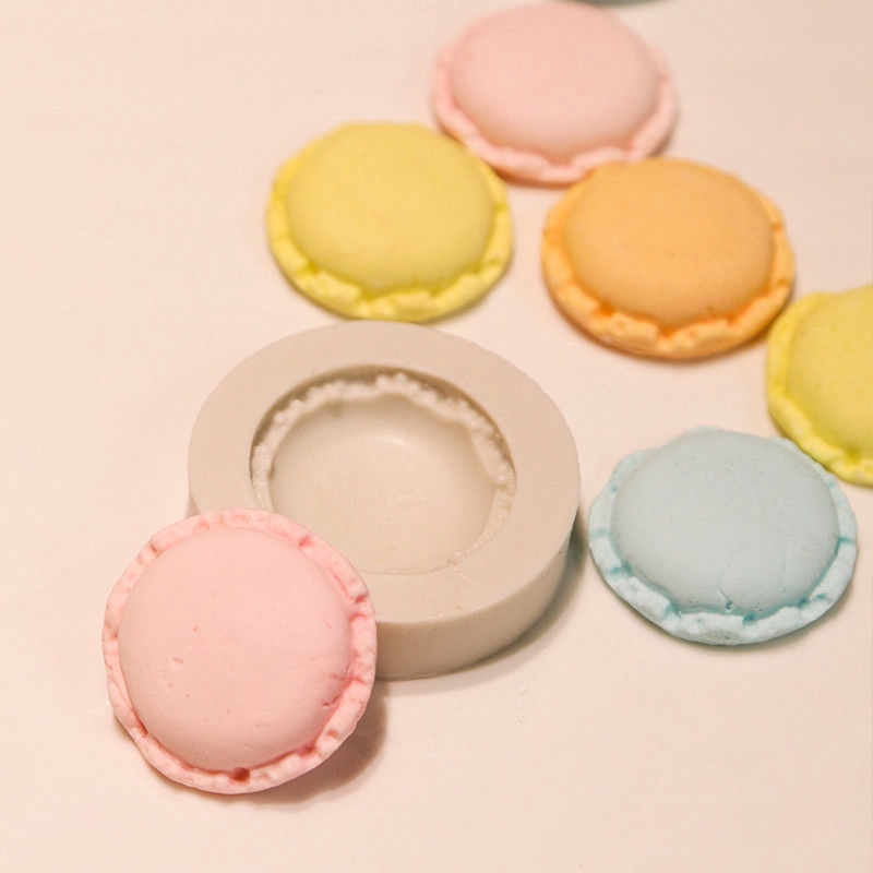 Cetakan Bentuk Hamburger Macaron Mini Bahan Silikon Untuk Dekorasi Kue / Cokelat / Pudding