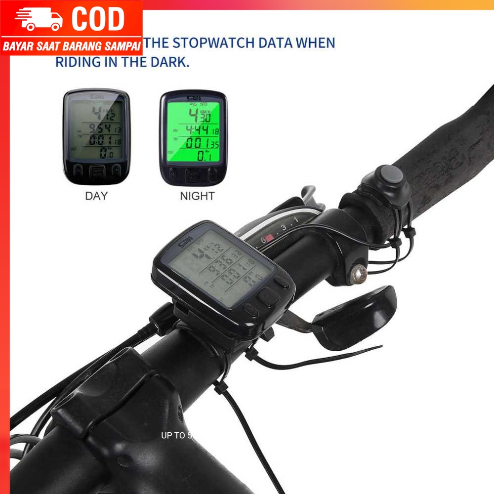 (100% BARANG ORI) SunDING Speedometer Sepeda Backlight LCD - SD-563A