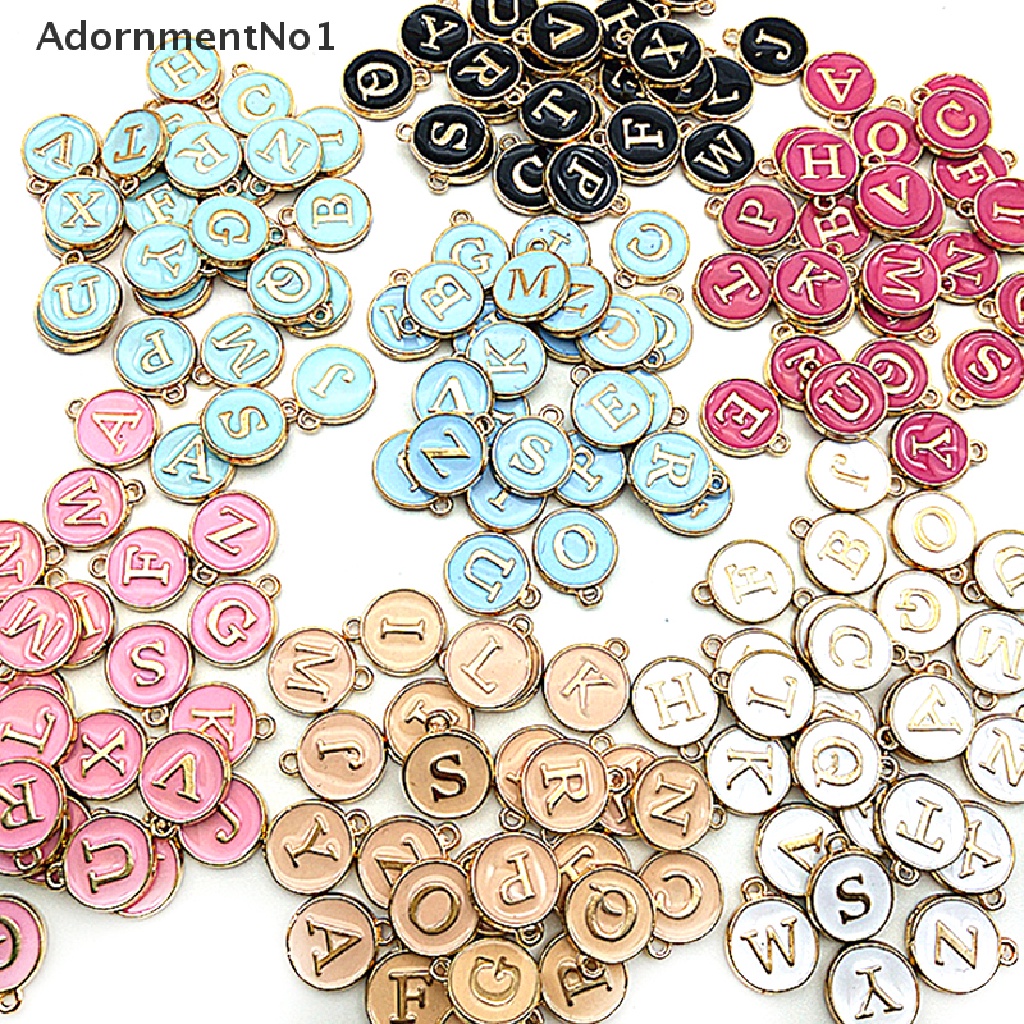 (AdornmentNo1) 26pcs / Set Charm Huruf Alfabet Untuk DIY Gelang / Perhiasan