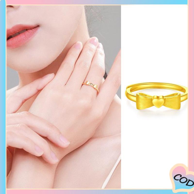 COD❤️ Busur Pembukaan Cincin Jari Telunjuk yang Dapat Disesuaikan Desain Niche Gaya Dingin Cincin Kelas Atas-A.one