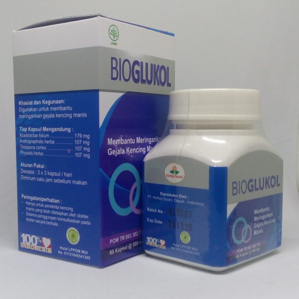 Bio Glukol Obat Diabetes atau Kencing Manis Isi 60 Kapsul