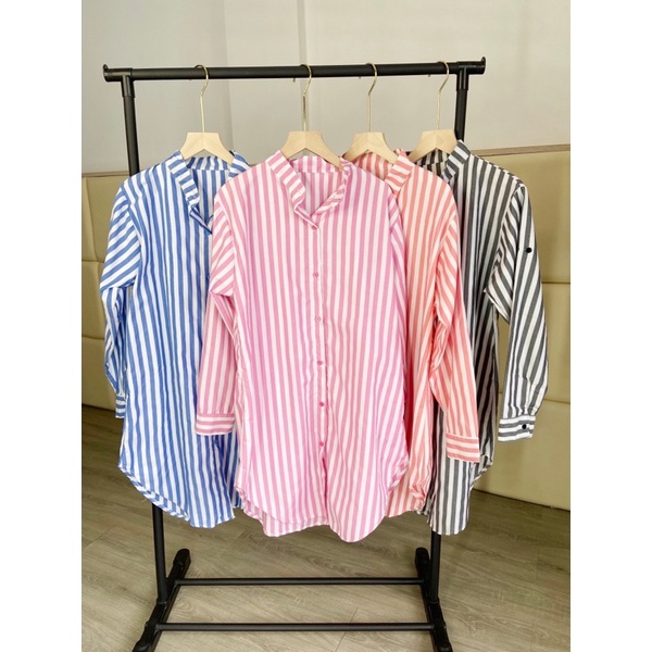 tunik salur wanita / tunik korea salur vneck / tunik cantika