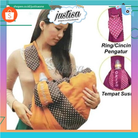 Promo !! OKIYO - Gendongan Samping Bayi +Tempat Botol Susu/Gd Okiyo 777