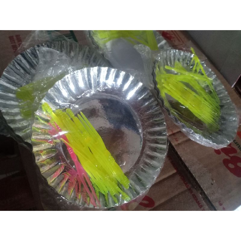 piring kertas & garpu plastik kecil kue / roti / cake / tart