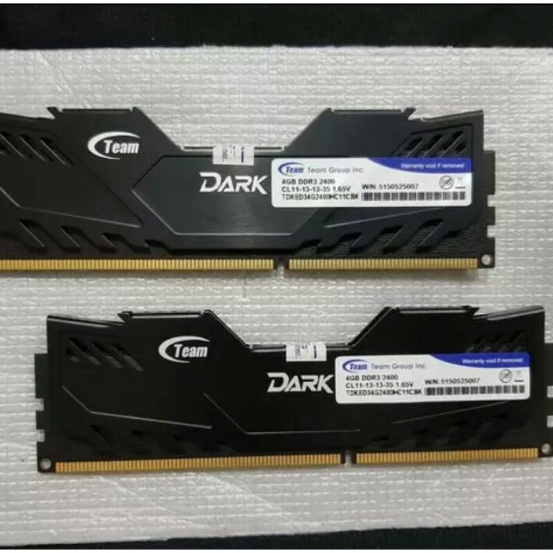 RAM DDR3 8GB 4x2 team dark 2400Ghz