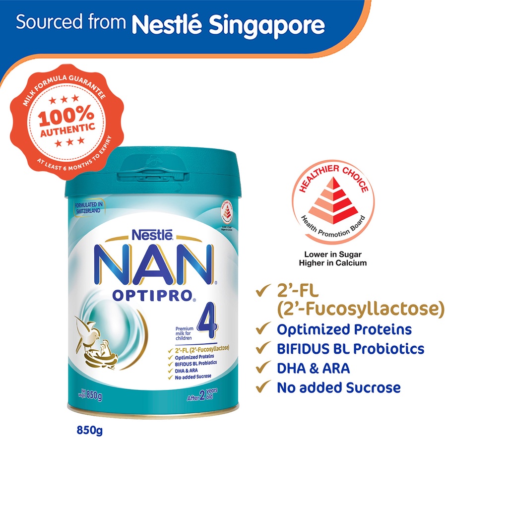 

[SINGAPORE] Nestlé NAN OPTIPRO Growing Up Milk 850g [NEW PACKAGING with Improved Formulation from Singapore]