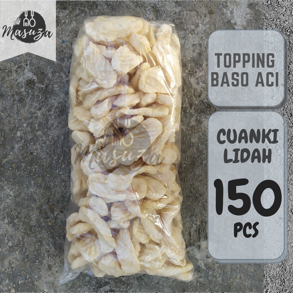 

150 pcs 1 Bal Cuanki Lidah Rangu Cuangki Lidah Topping Baso Aci Seblak Khas Garut