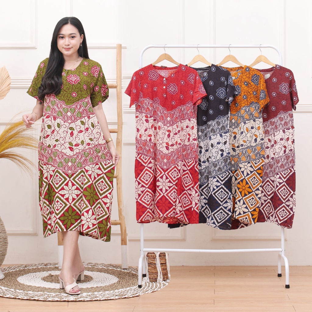 Daster kencana Ungu - Daster Batik Lengan Pendek - Leher Kancing - Bumil - Busui - (DPT001-160)-02