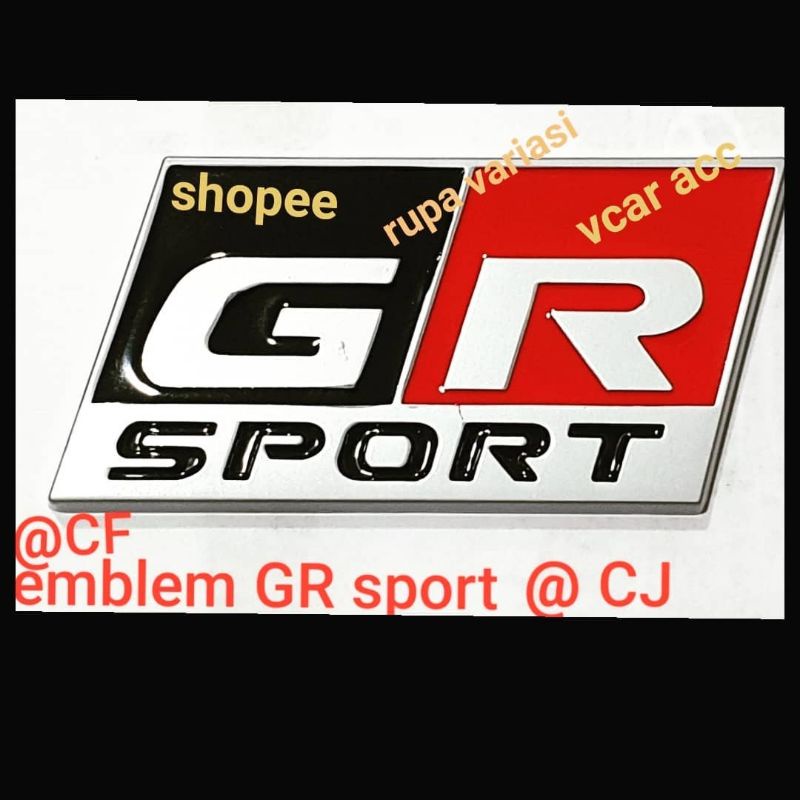 emblem stiker mobil logo GR sport plat keras