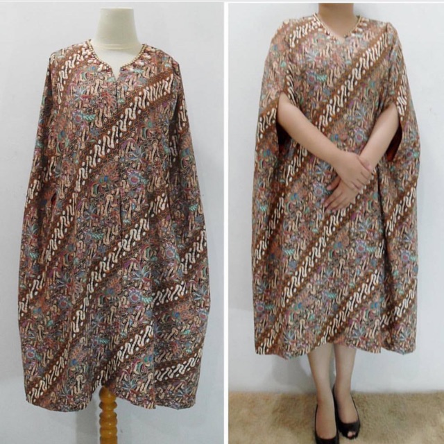 Batik cape dress all size