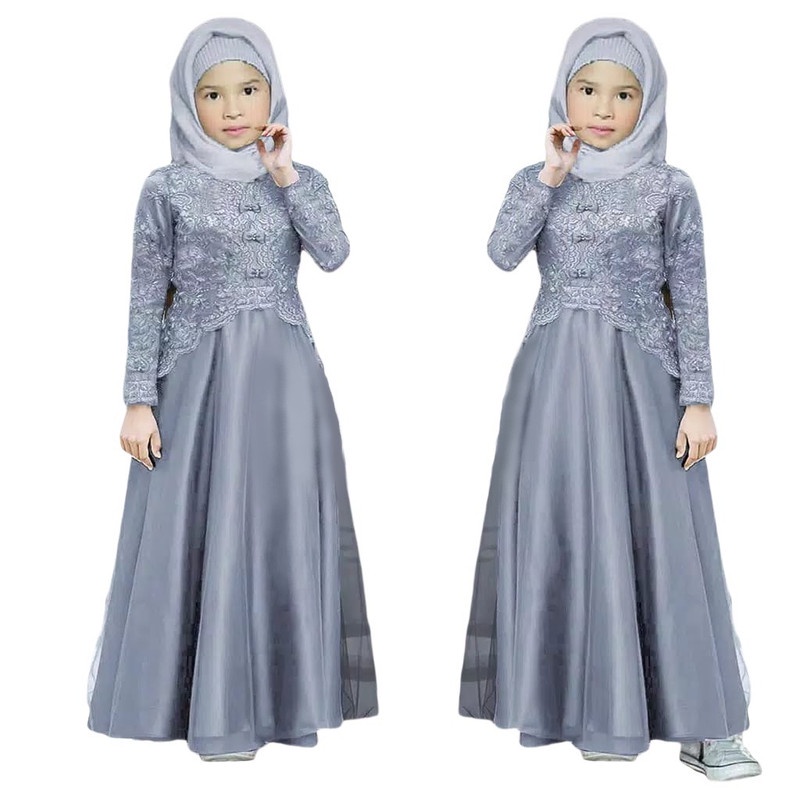 Baju Gamis Anak Agnes Kaella Maxi Dress Kids Brokat Anak Kebaya Anak