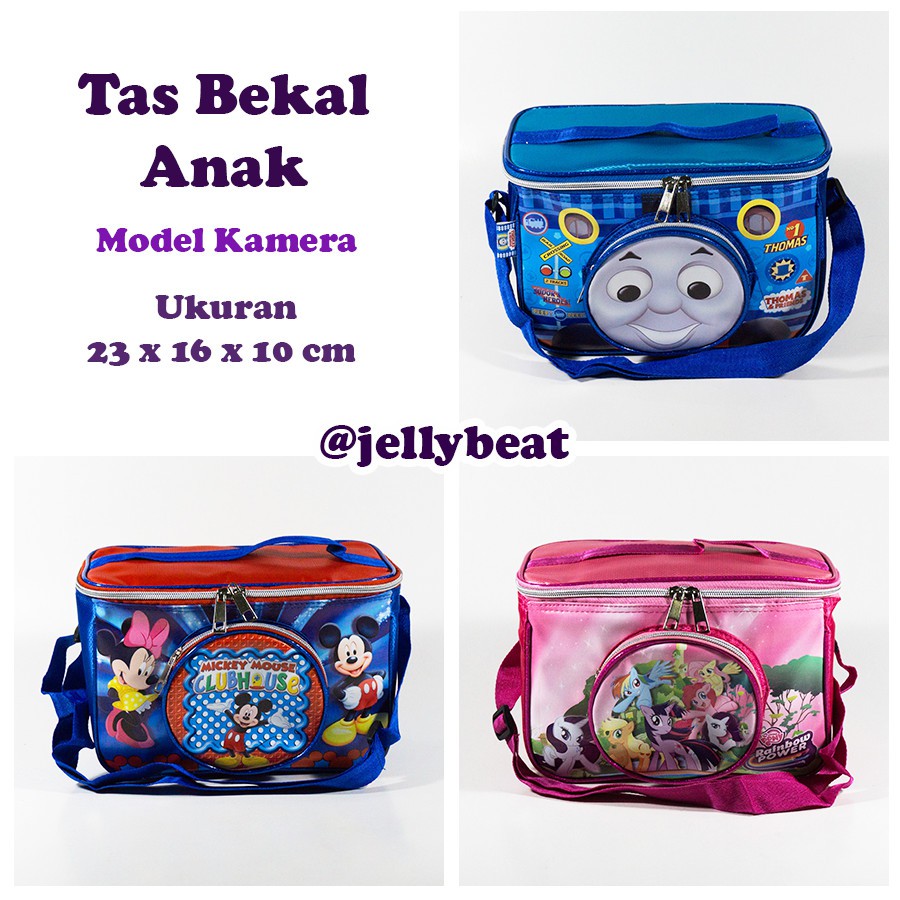 Tas Bekal Serbaguna Selempang Model Kamera My Little Pony / Thomas / Mickey Mouse