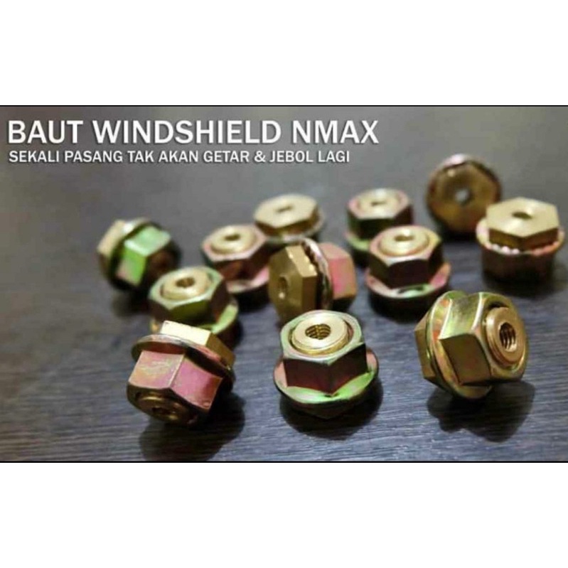 baut mur anti jebol baut winshlield univesal n max,max new,lesi