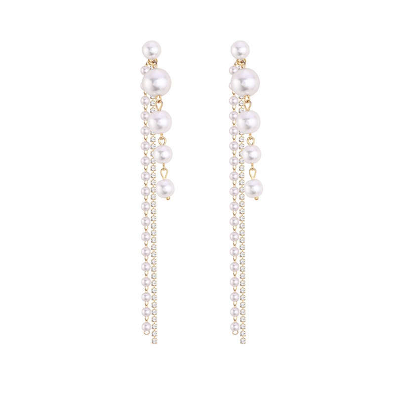 SIY  Long Tassel Earrings Tassel Pendant Earrings Pearl Earrings Thin Earrings