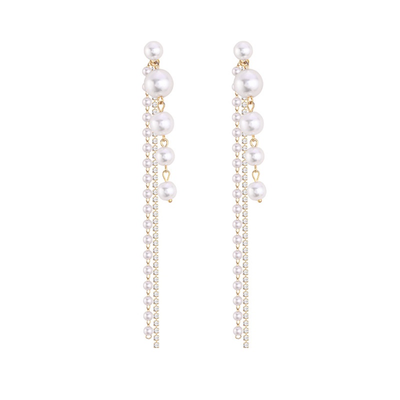 SIY  Long Tassel Earrings Tassel Pendant Earrings Pearl Earrings Thin Earrings