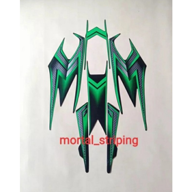 STICKER STRIPING LIS LIST BODY RX KING TAHUN 2004 SPESIAL EDITION WARNA HITAM HIJAU STANDAR