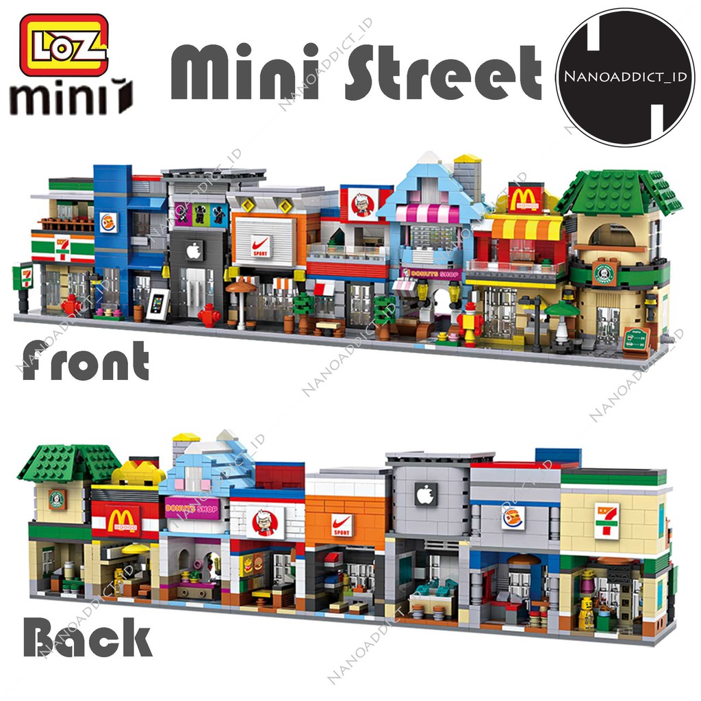 Loz Mini Street 8 pcs / LozMini Architecture Arsitektur bangunan toko