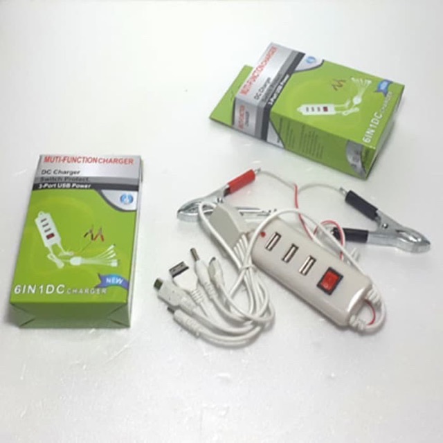 # HJ # Charger aki motor 5 in 1 3usb porf