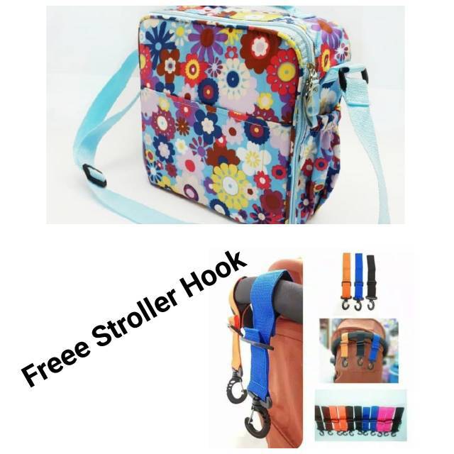 TAS BAYI motif LAVENDER FREE STROLLEER HOOK TERMURAH /Tas Perlengkapan bayi / Tas Bayi Diapers bag