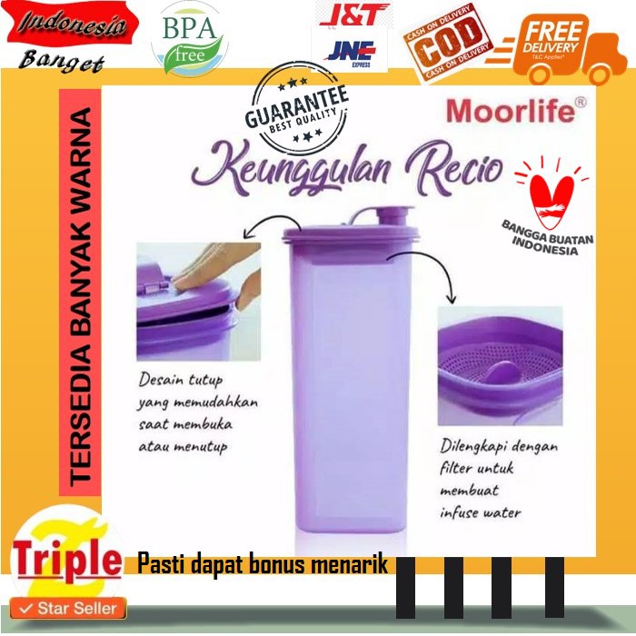 BOTOL MINUM 2 LITER PLASTIK RECIO MOORLIFE