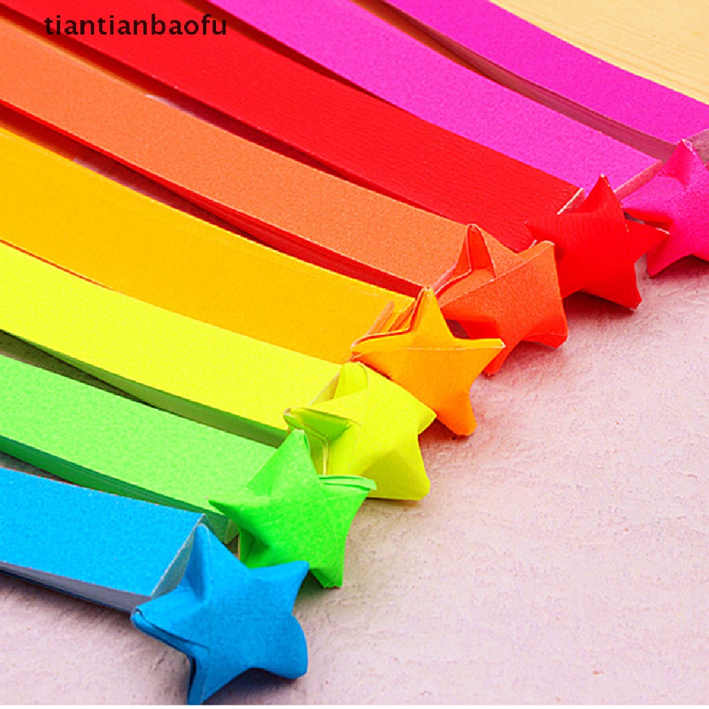 (Tianbaofu) Kertas Origami Lipat Bentuk Bintang Warna Warni