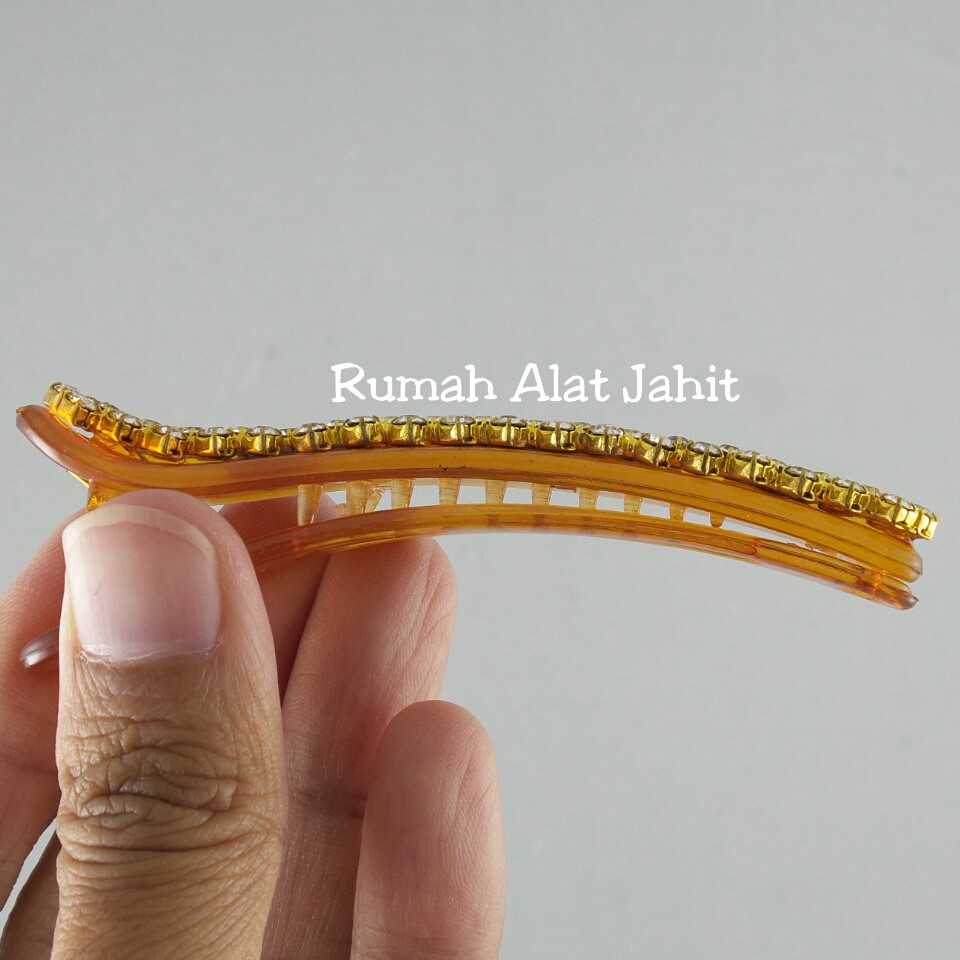 Jepit Rambut / Hair Clip Permata Baris 8cm (sepasang)