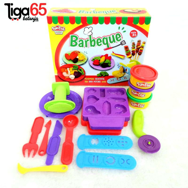 Fun Doh / Lilin Mainan Anak / Mainan Edukasi / Clay / Barbeque / Fun Dough Barbeque